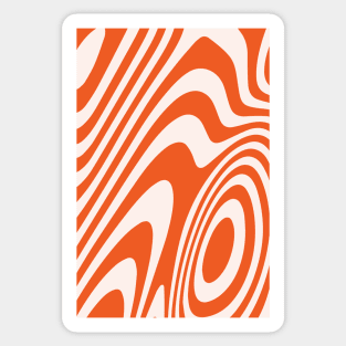 Deep Orange Zebra Grooves Abstract Pattern Sticker